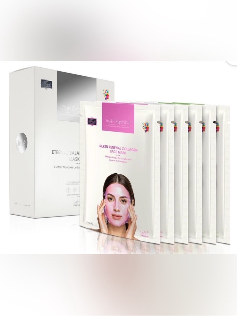 True Organica NIP Silken Renewal Collagen Face Mask - Pink (6 Pack)